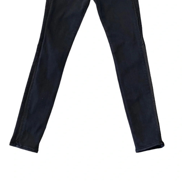 Hudson Ava Super Skinny Black Wash Jeans With Lambs Leather Tuxedo Stripe Sz. 27 - Picture 11 of 11